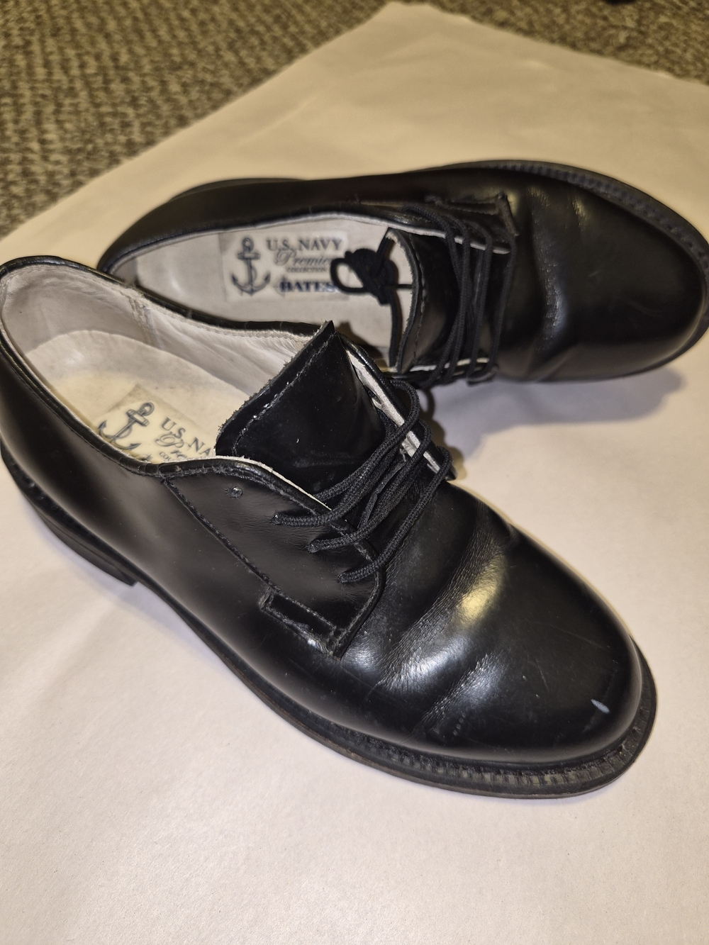 Bates Black Men’s Leather Oxford Dress Shoes